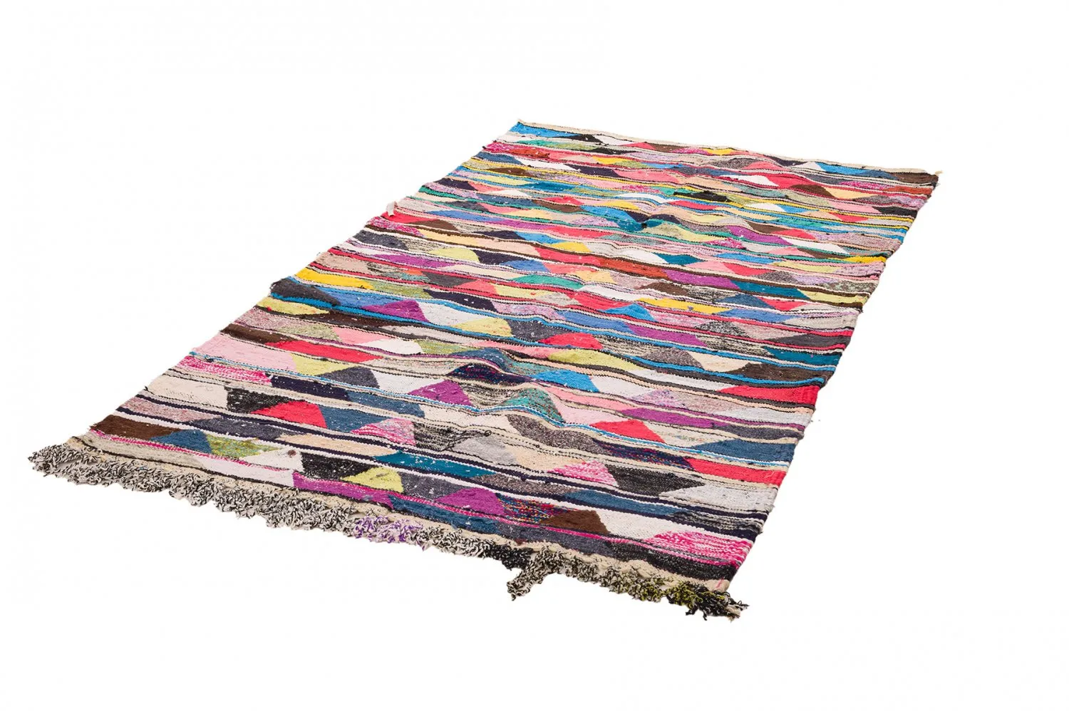 Marokkansk Boucherouite-teppe 130 x 225 cm