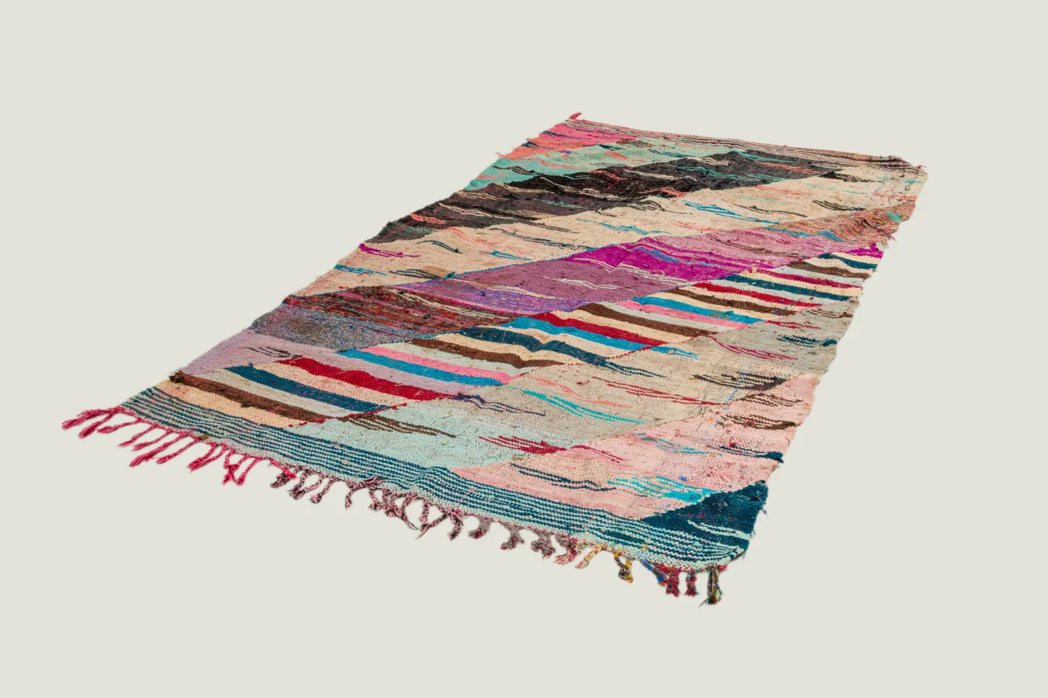 Marokkansk Boucherouite-teppe 135 x 245 cm