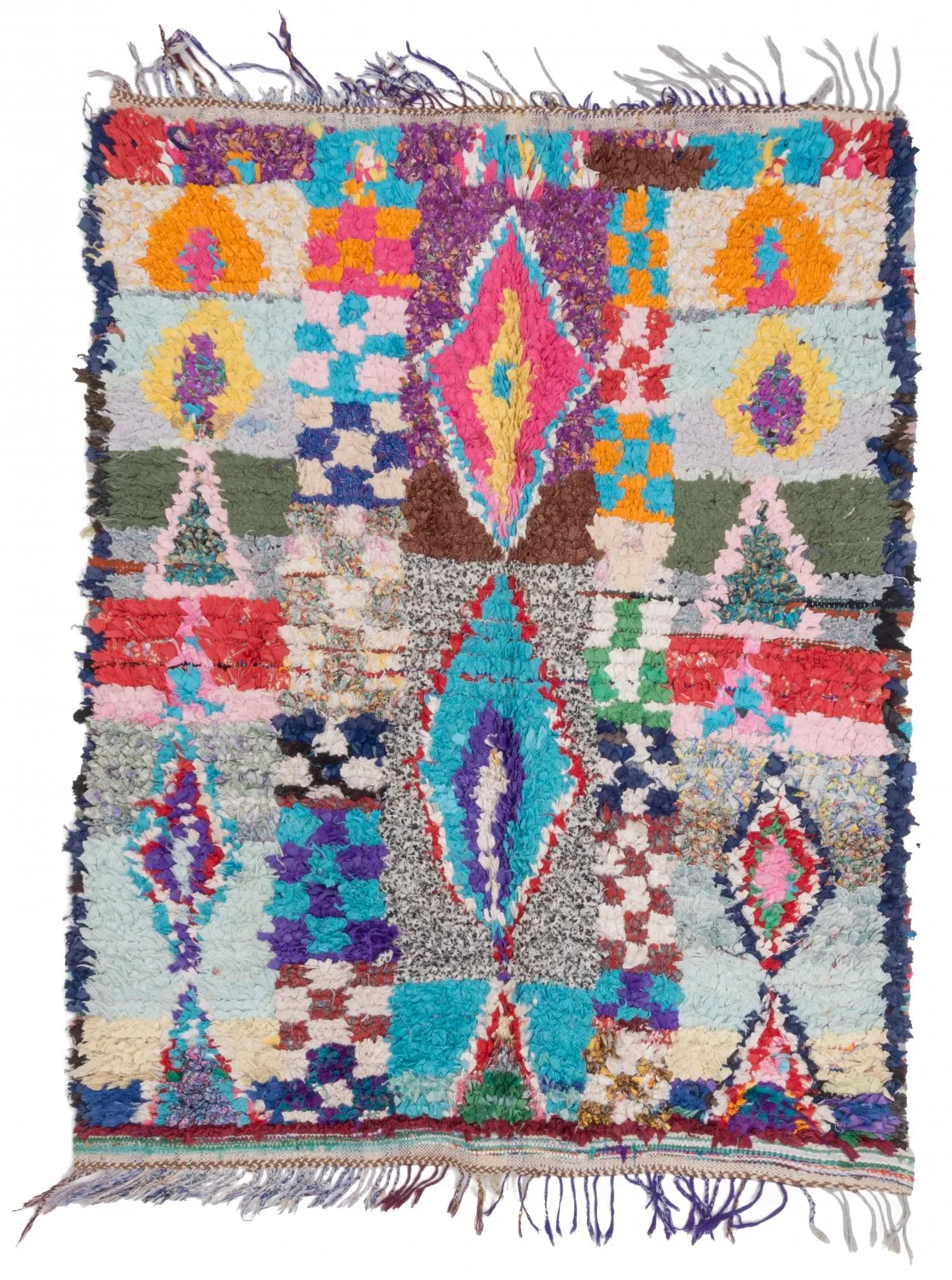 Marokkansk Boucherouite-teppe 195 x 150 cm