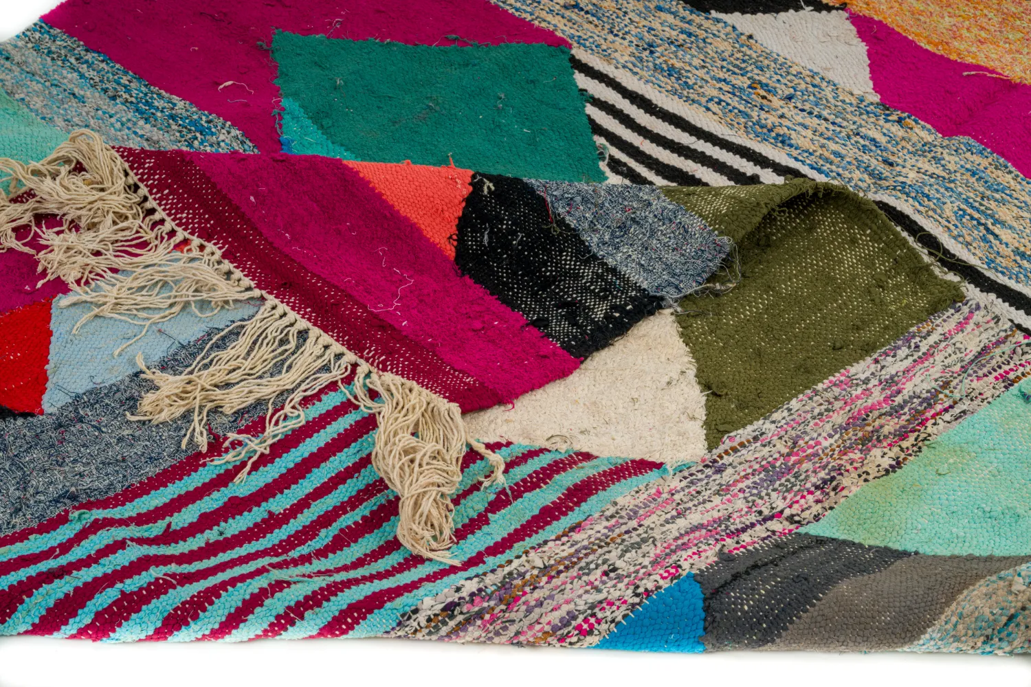 Marokkansk Boucherouite-teppe 145 x 250 cm