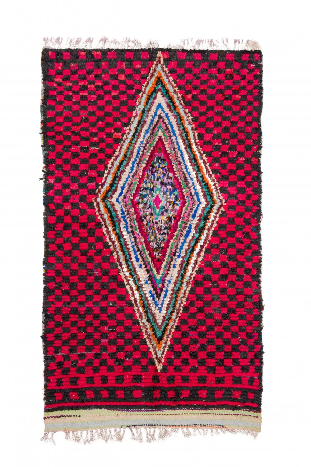 Marokkansk Boucherouite-teppe 255 x 145 cm