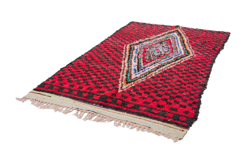 Marokkansk Boucherouite-teppe 255 x 145 cm