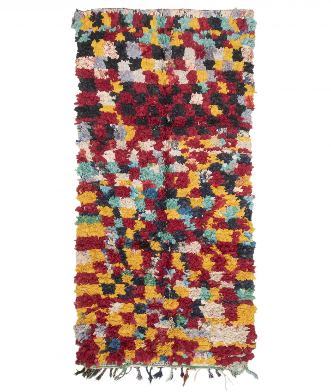 Marokkansk Boucherouite-teppe 255 x 125 cm