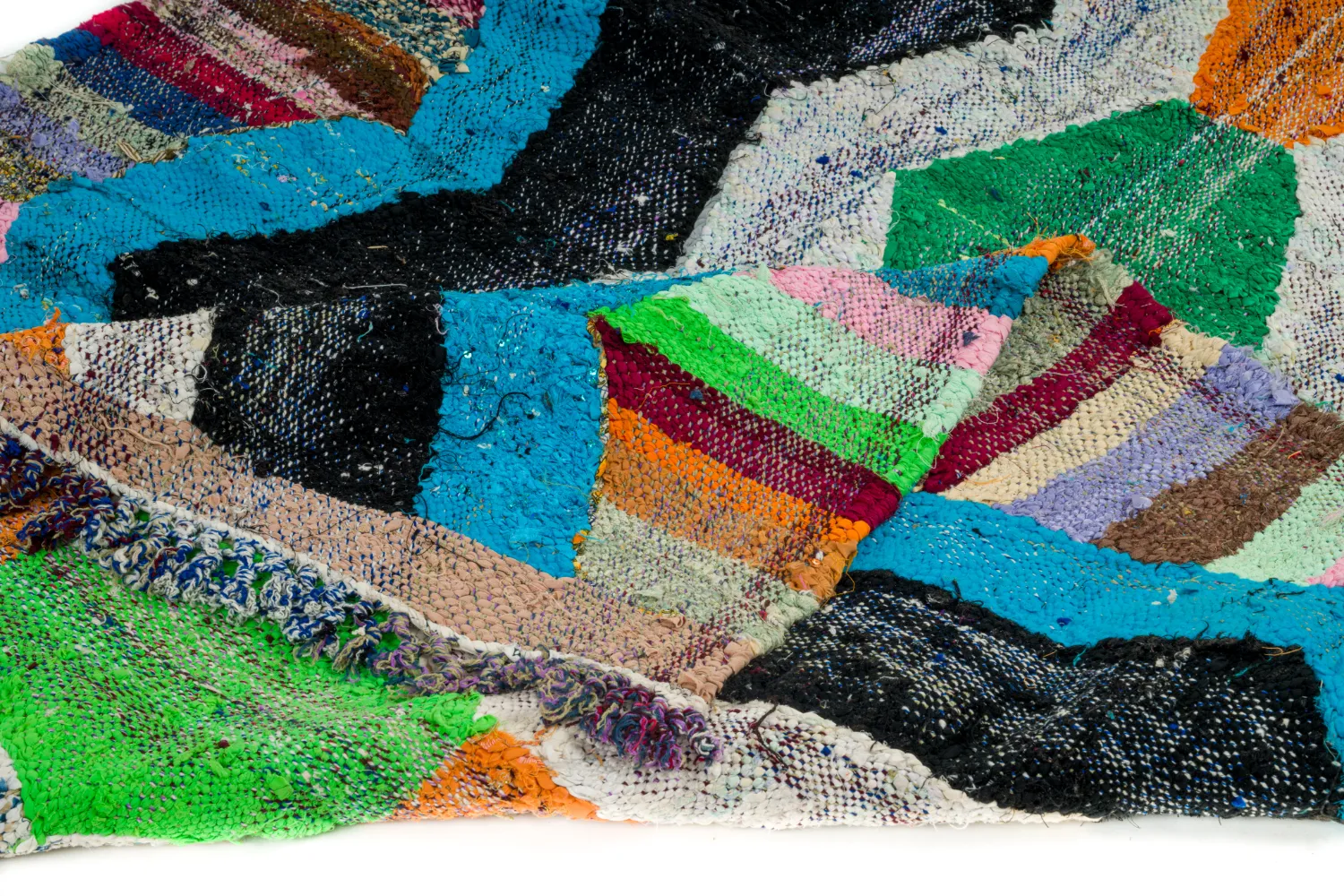 Marokkansk Boucherouite-teppe 135 x 145 cm