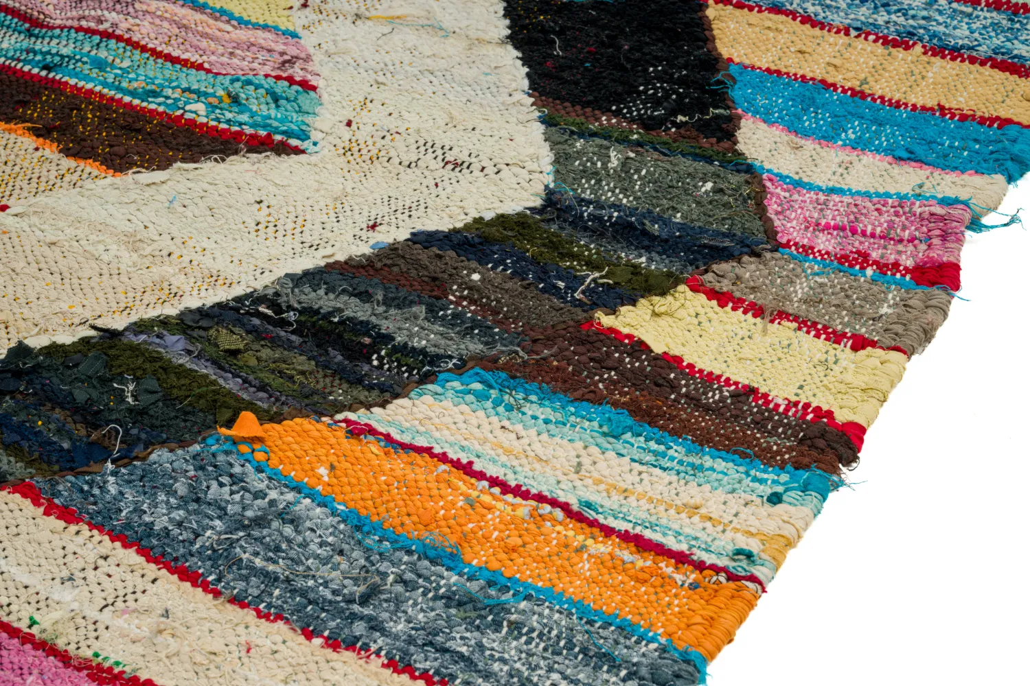 Marokkansk Boucherouite-teppe 125 x 265 cm