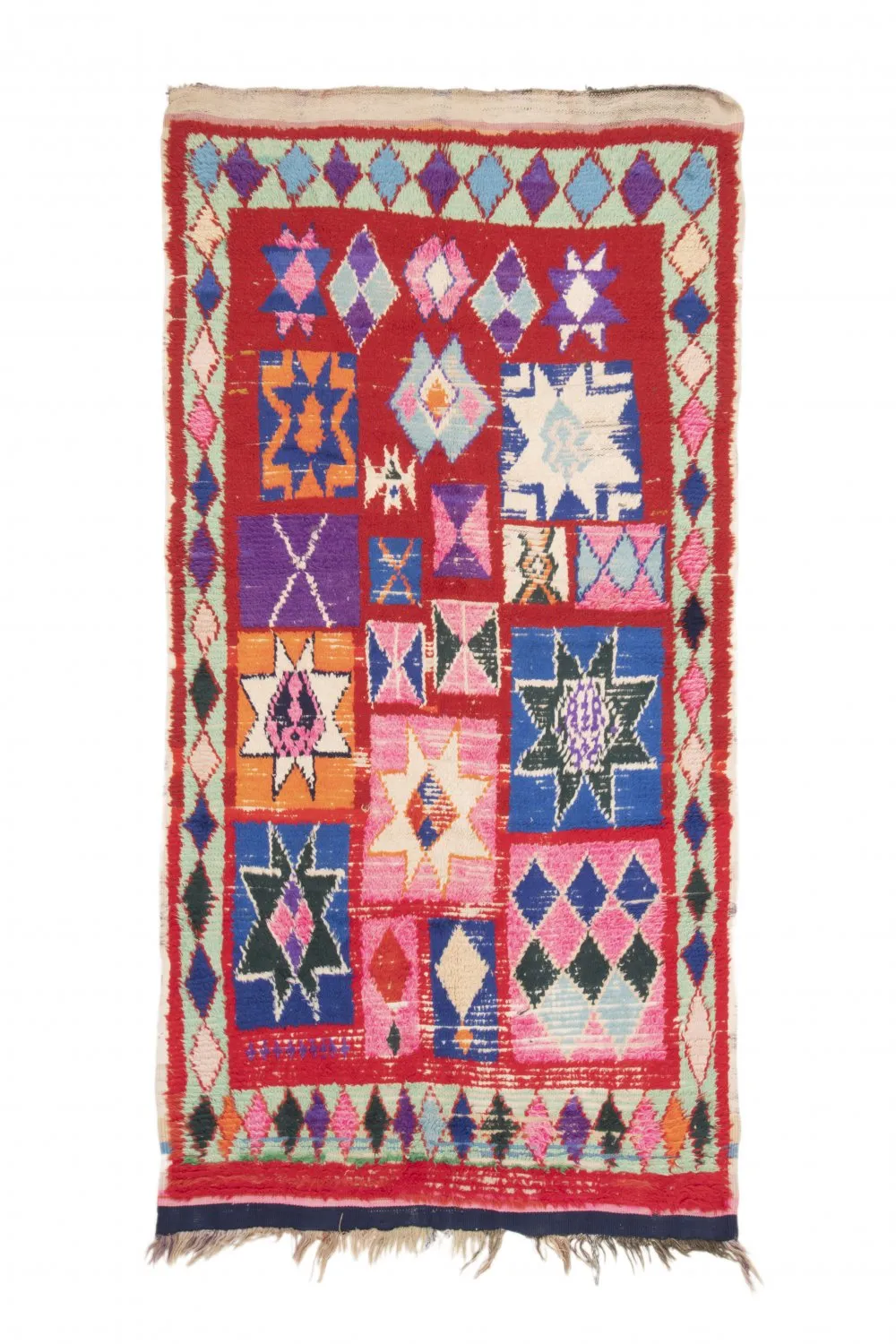 Marokkansk Boucherouite-teppe 210 x 125 cm