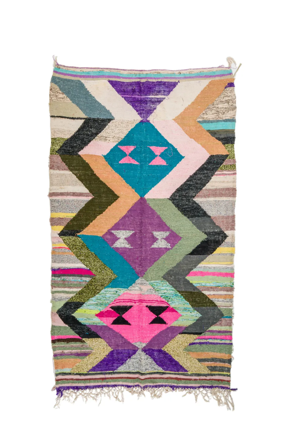 Marokkansk Boucherouite-teppe 145 x 260 cm