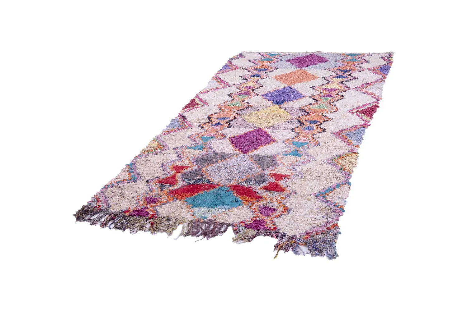 Marokkansk Boucherouite-teppe 265 x 135 cm