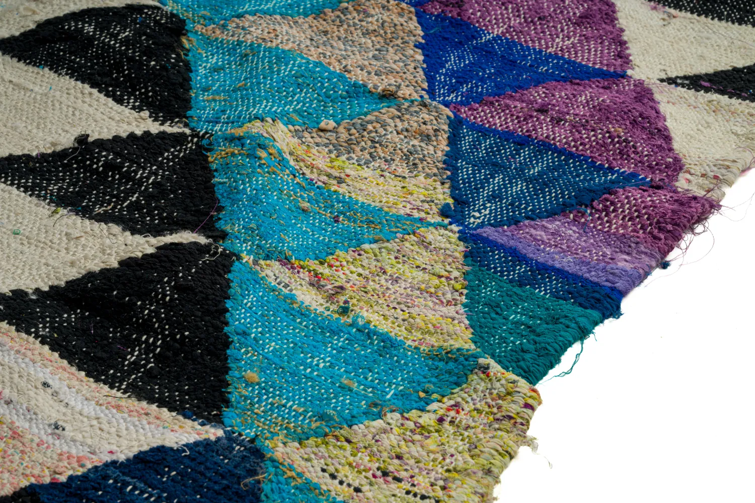 Marokkansk Boucherouite-teppe 130 x 250 cm