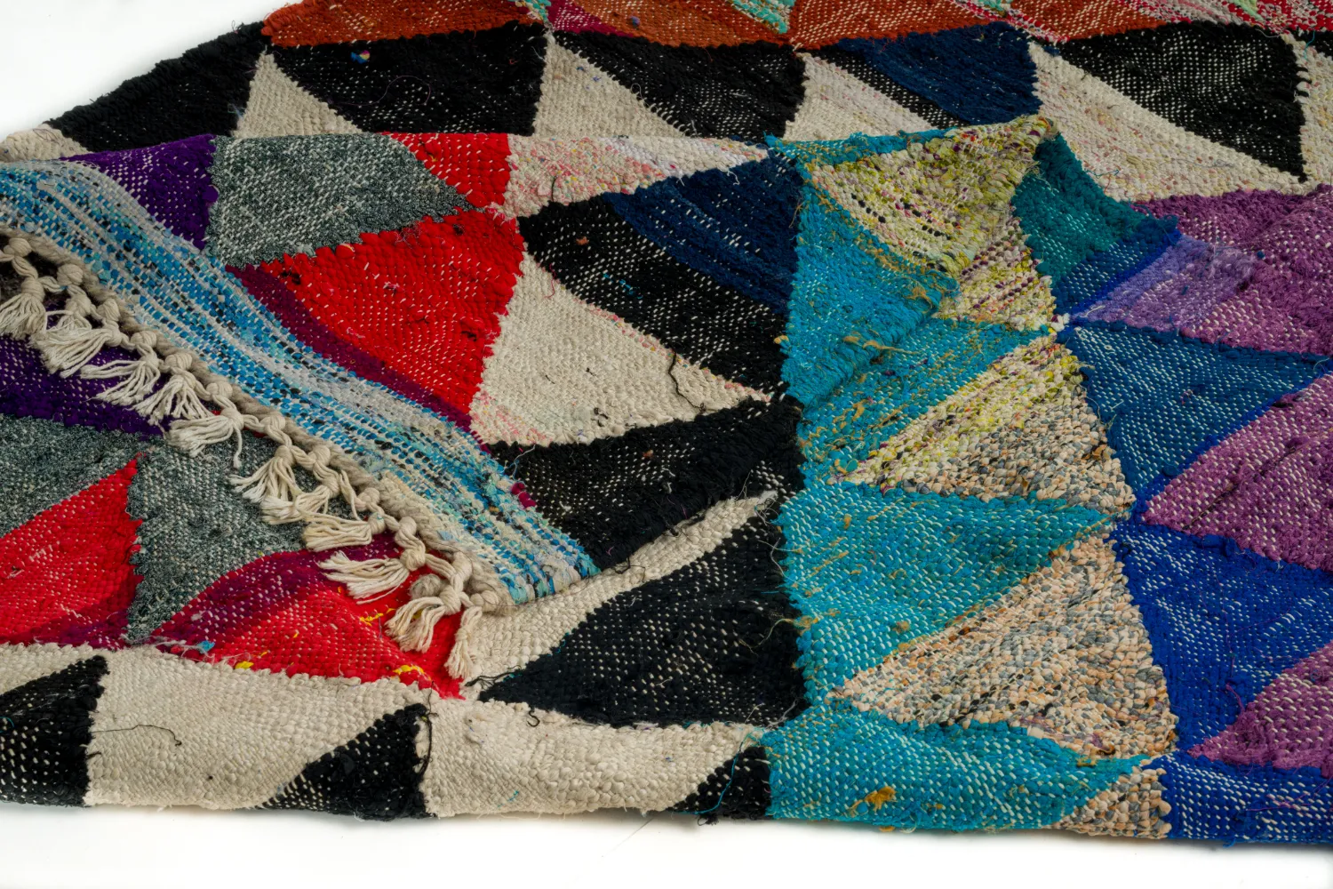 Marokkansk Boucherouite-teppe 130 x 250 cm