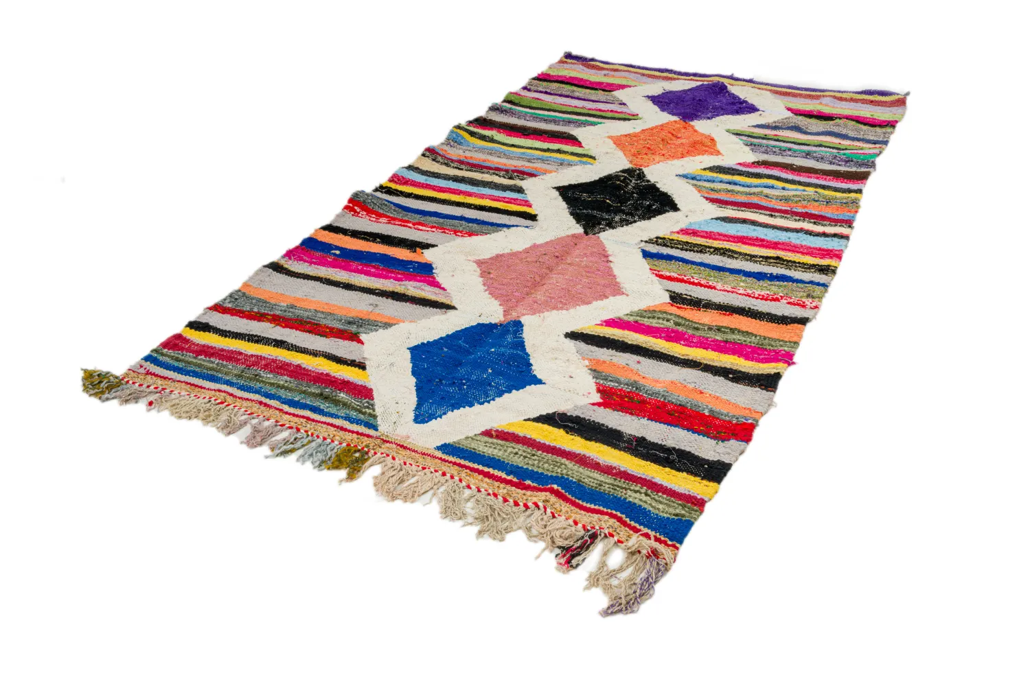 Marokkansk Boucherouite-teppe 135 x 270 cm