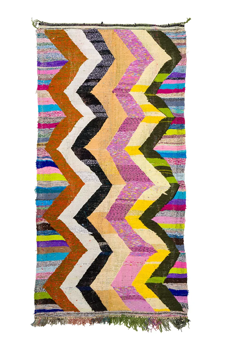 Marokkansk Boucherouite-teppe 145 x 290 cm