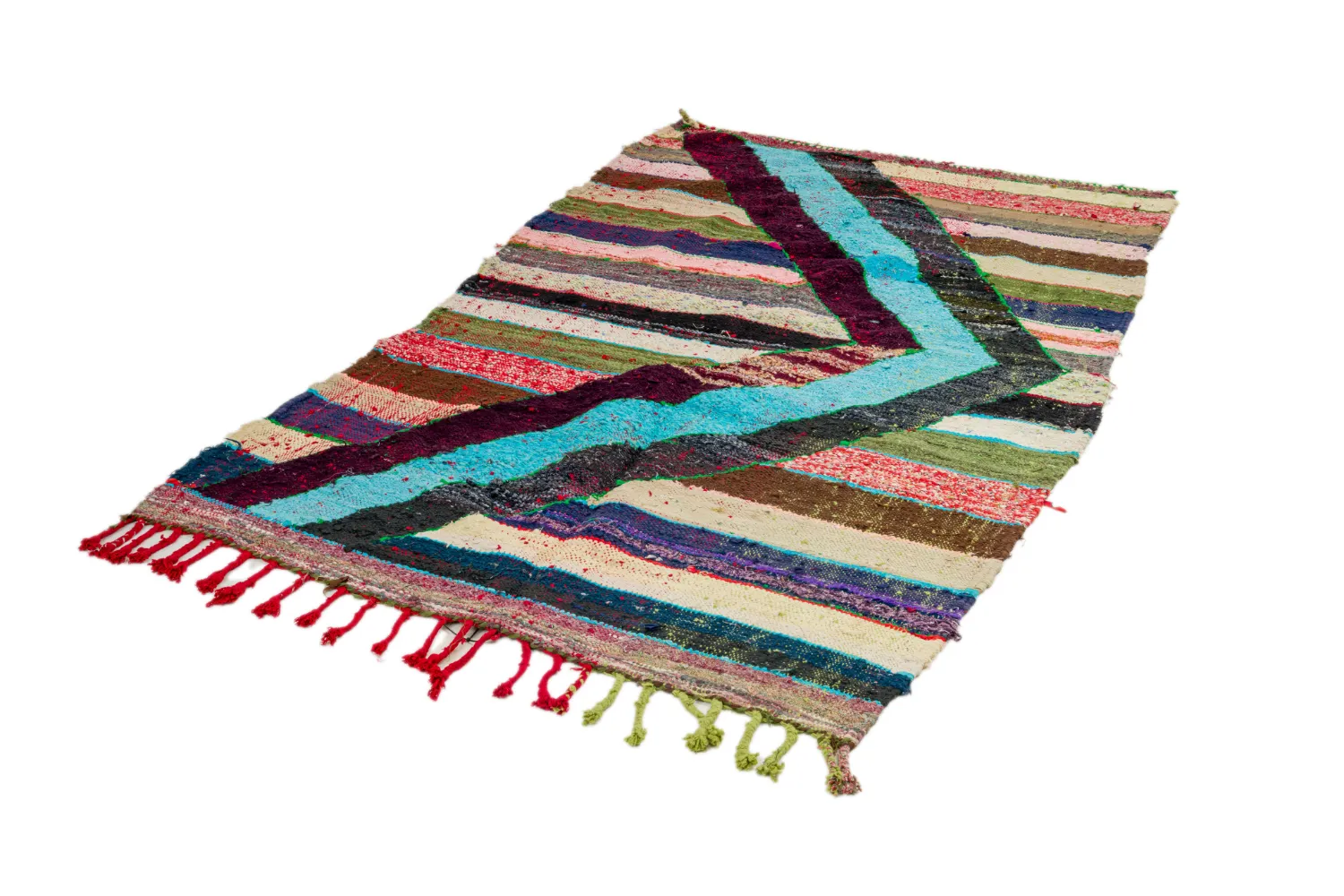 Marokkansk Boucherouite-teppe 115 x 215 cm