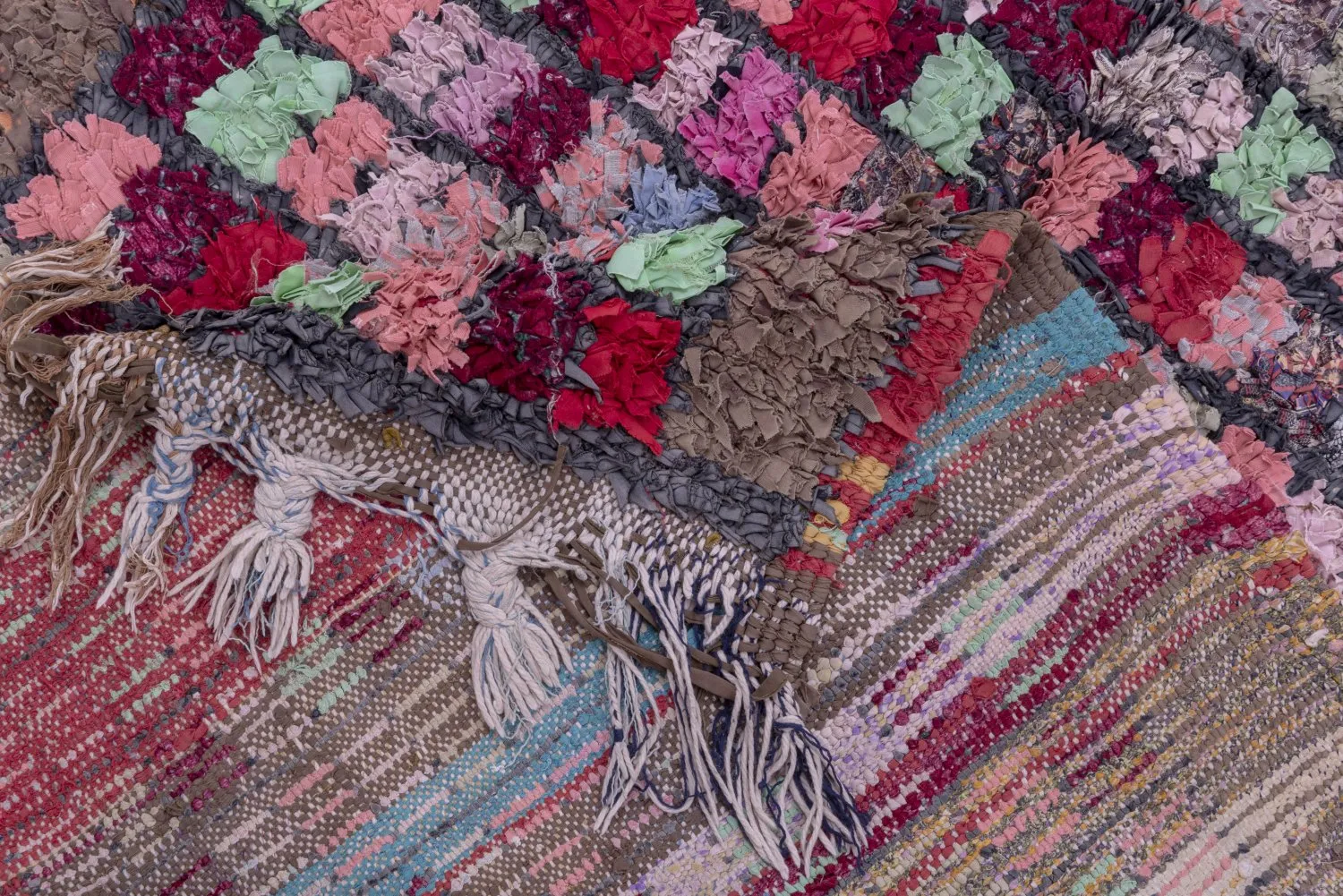 Marokkansk Boucherouite-teppe 285 x 125 cm