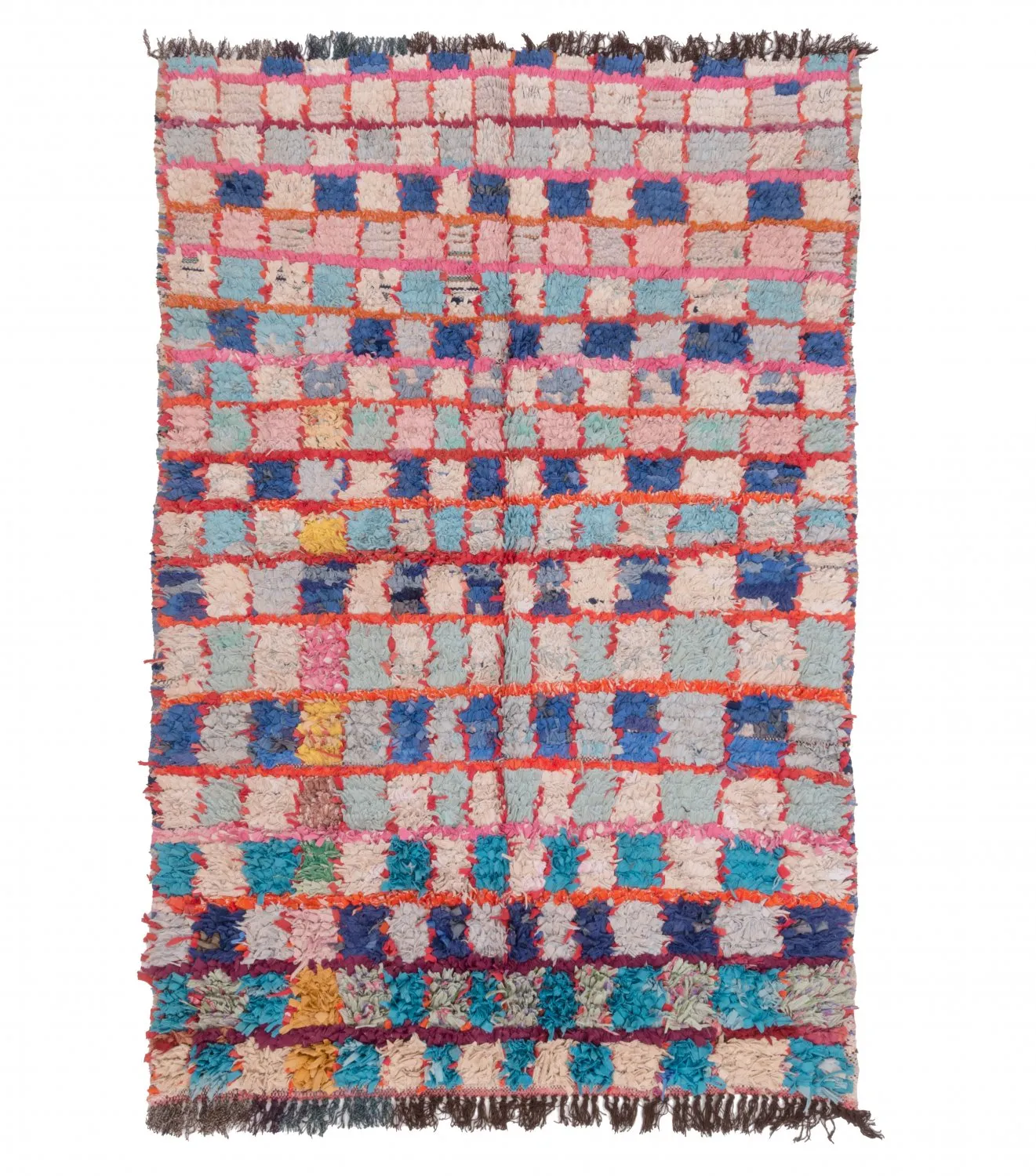 Marokkansk Boucherouite-teppe 195 x 130 cm