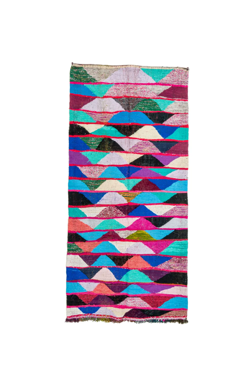 Marokkansk Boucherouite-teppe 125 x 260 cm