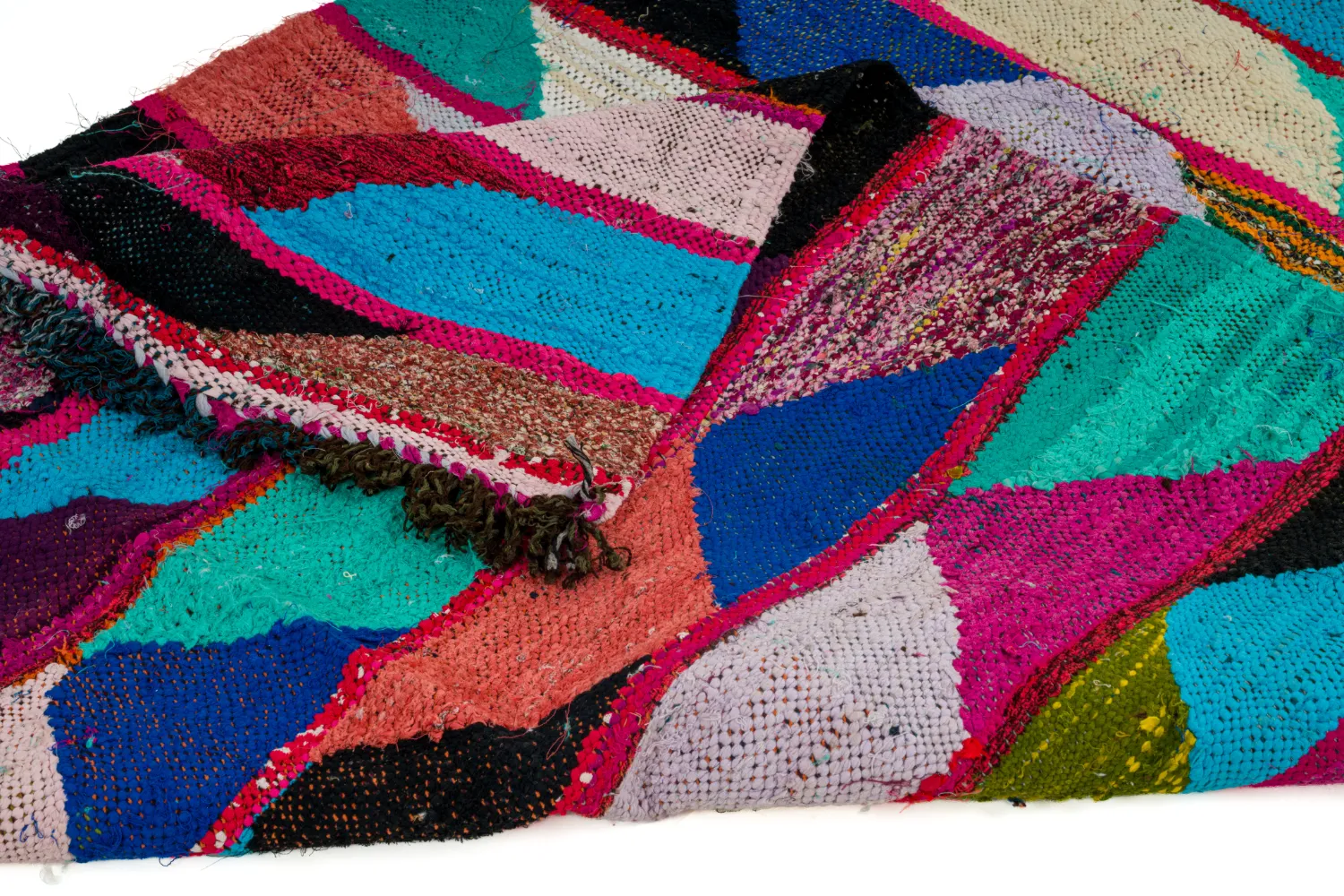 Marokkansk Boucherouite-teppe 125 x 260 cm
