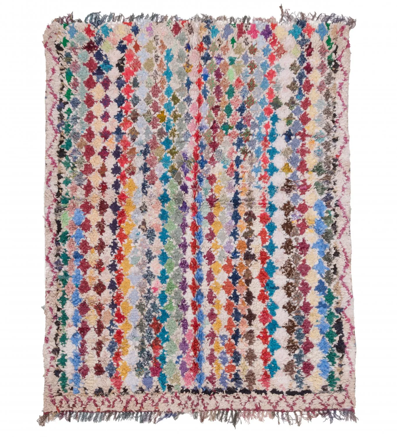 Marokkansk Boucherouite-teppe 205 x 155 cm