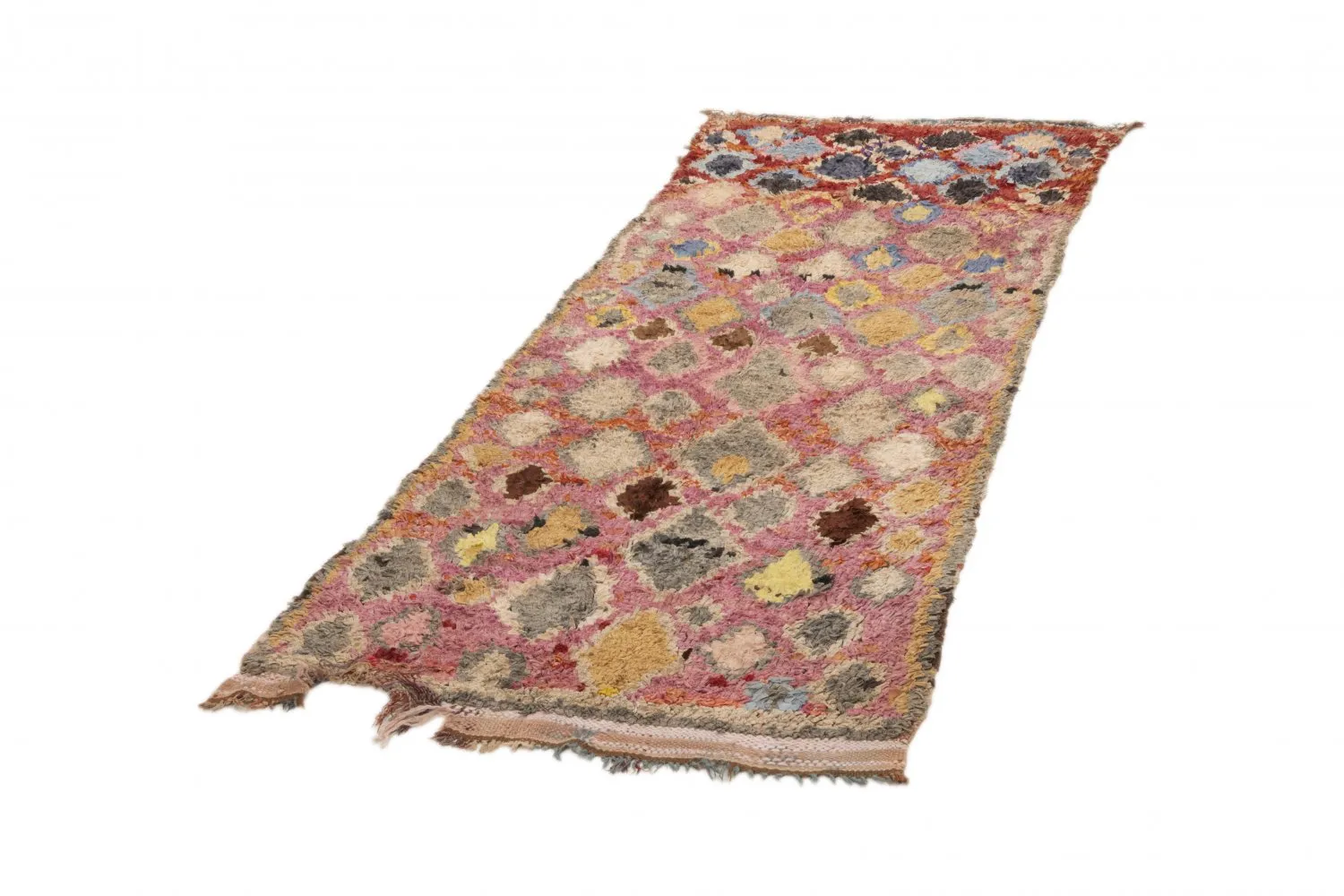 Marokkansk Boucherouite-teppe 255 x 100 cm