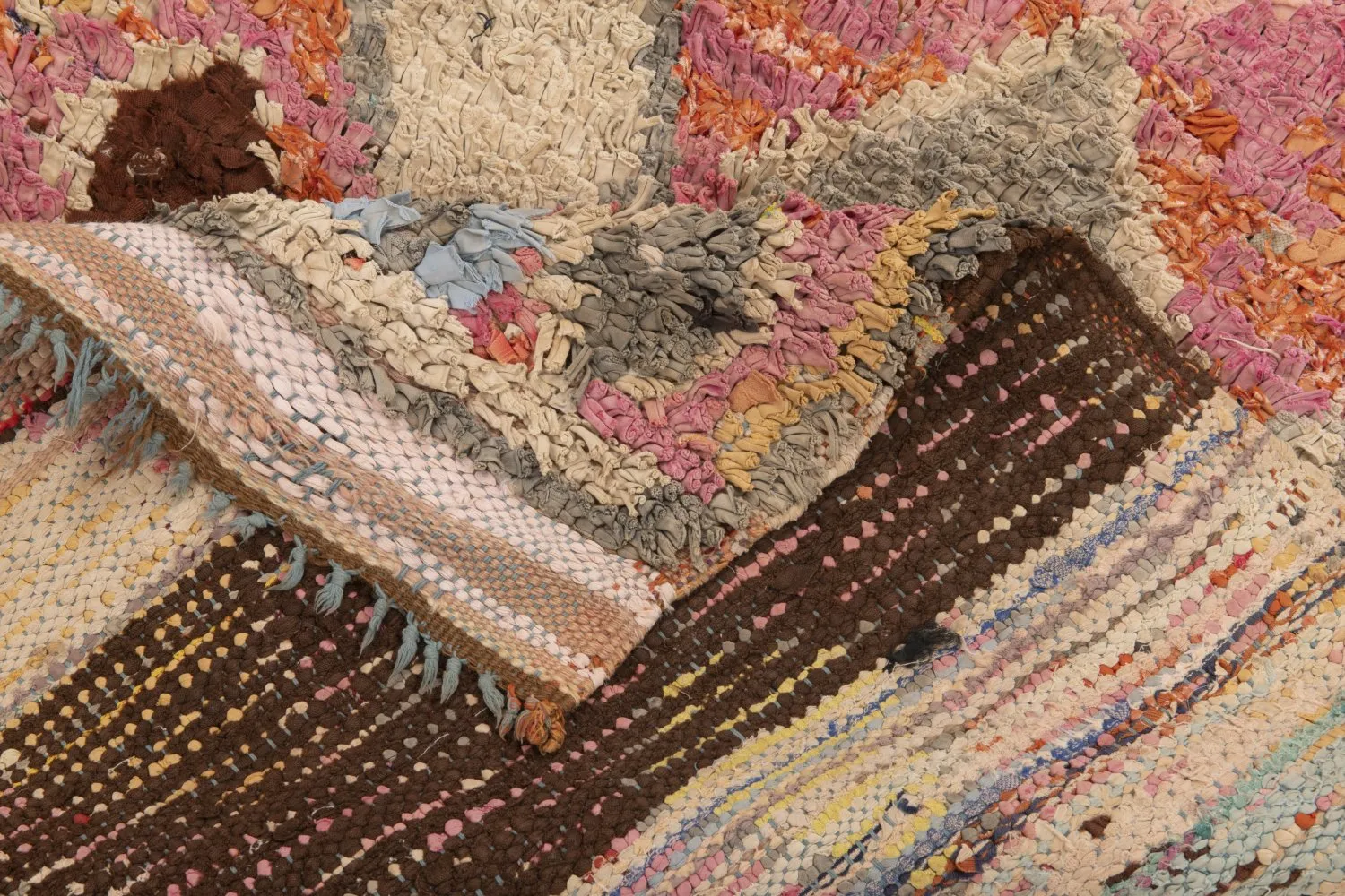 Marokkansk Boucherouite-teppe 255 x 100 cm