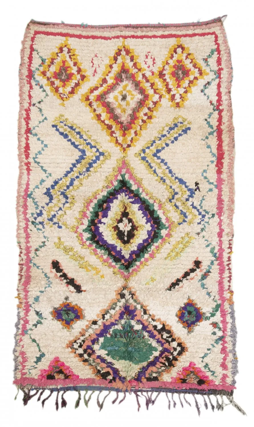 Marokkansk Boucherouite-teppe 210 x 125 cm