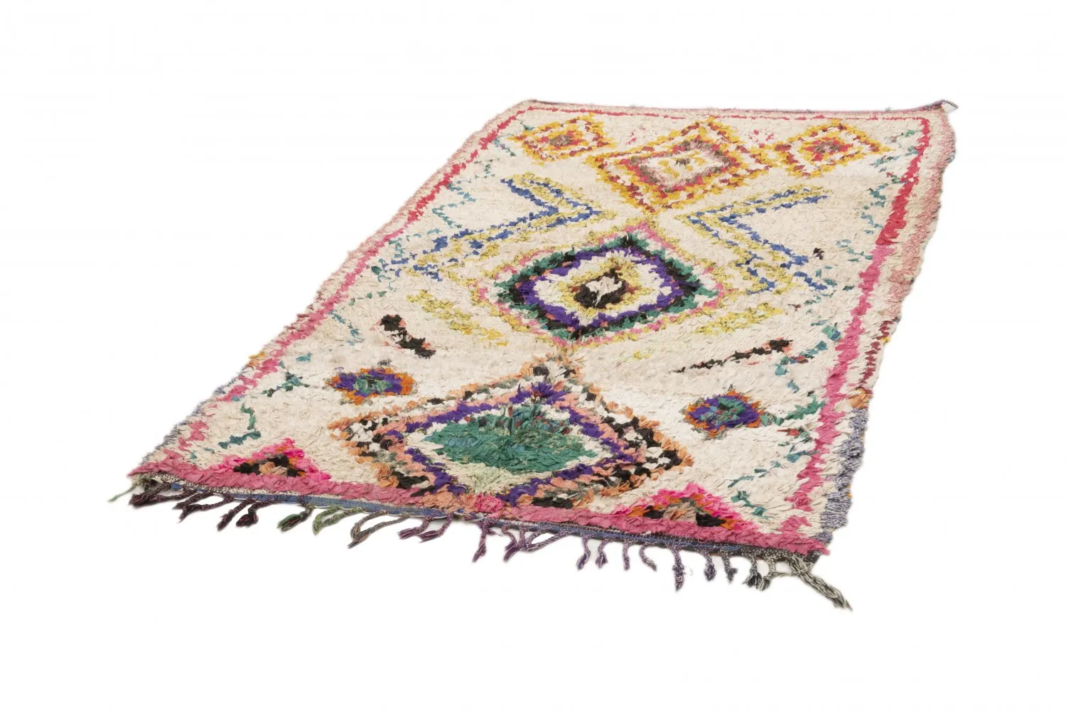 Marokkansk Boucherouite-teppe 210 x 125 cm