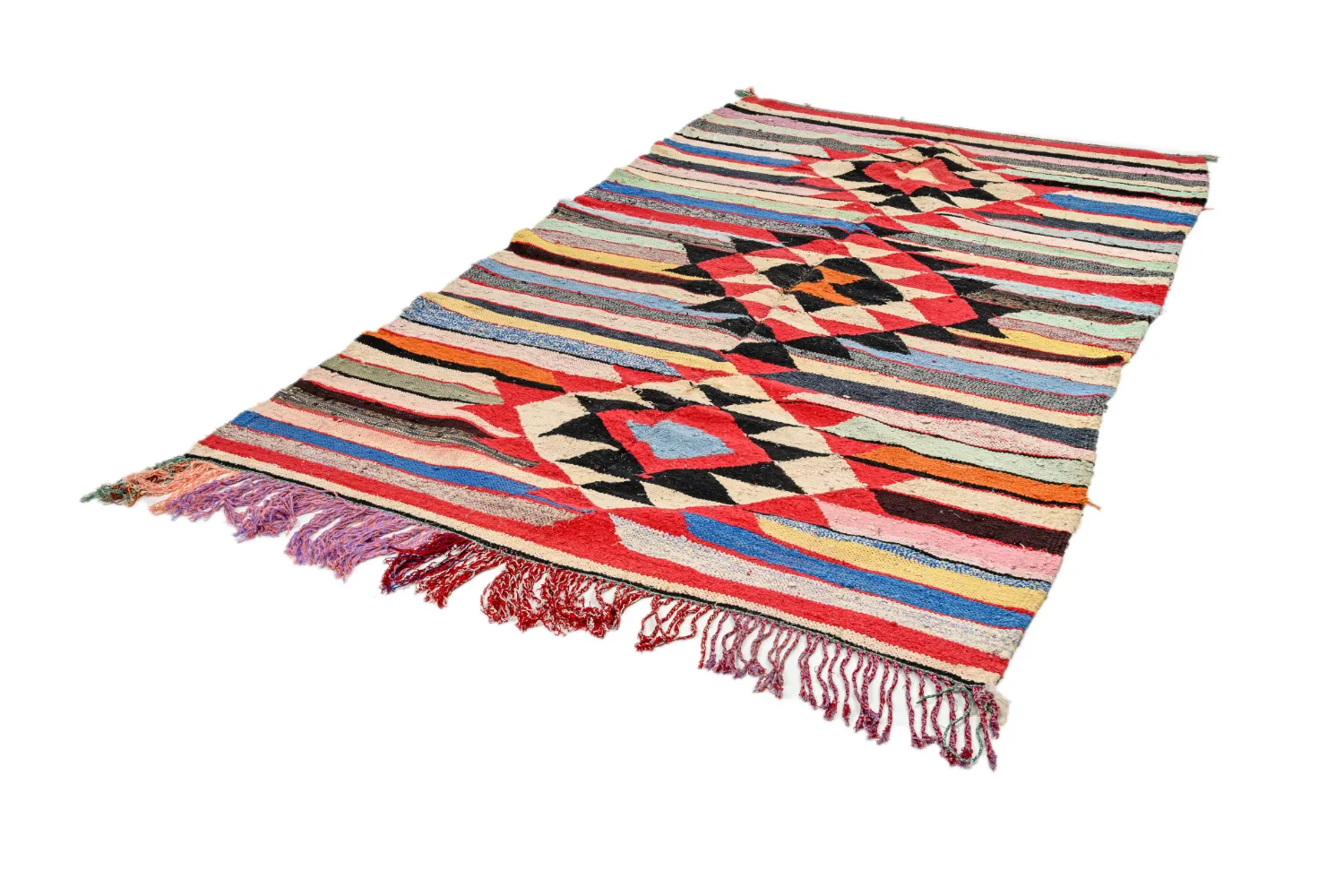 Marokkansk Boucherouite-teppe 145 x 250 cm