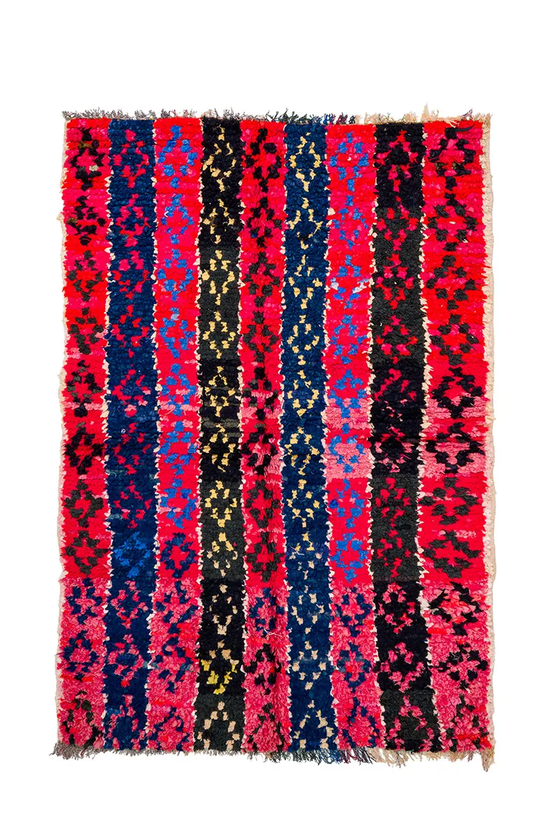 Marokkansk Boucherouite-teppe 135 x 205 cm