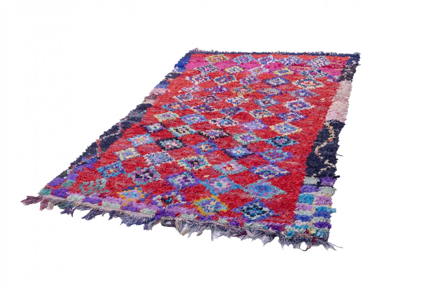 Marokkansk Boucherouite-teppe 245 x 150 cm
