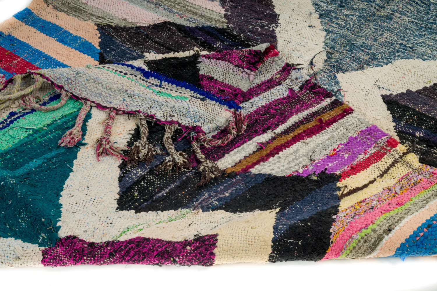 Marokkansk Boucherouite-teppe 140 x 220 cm
