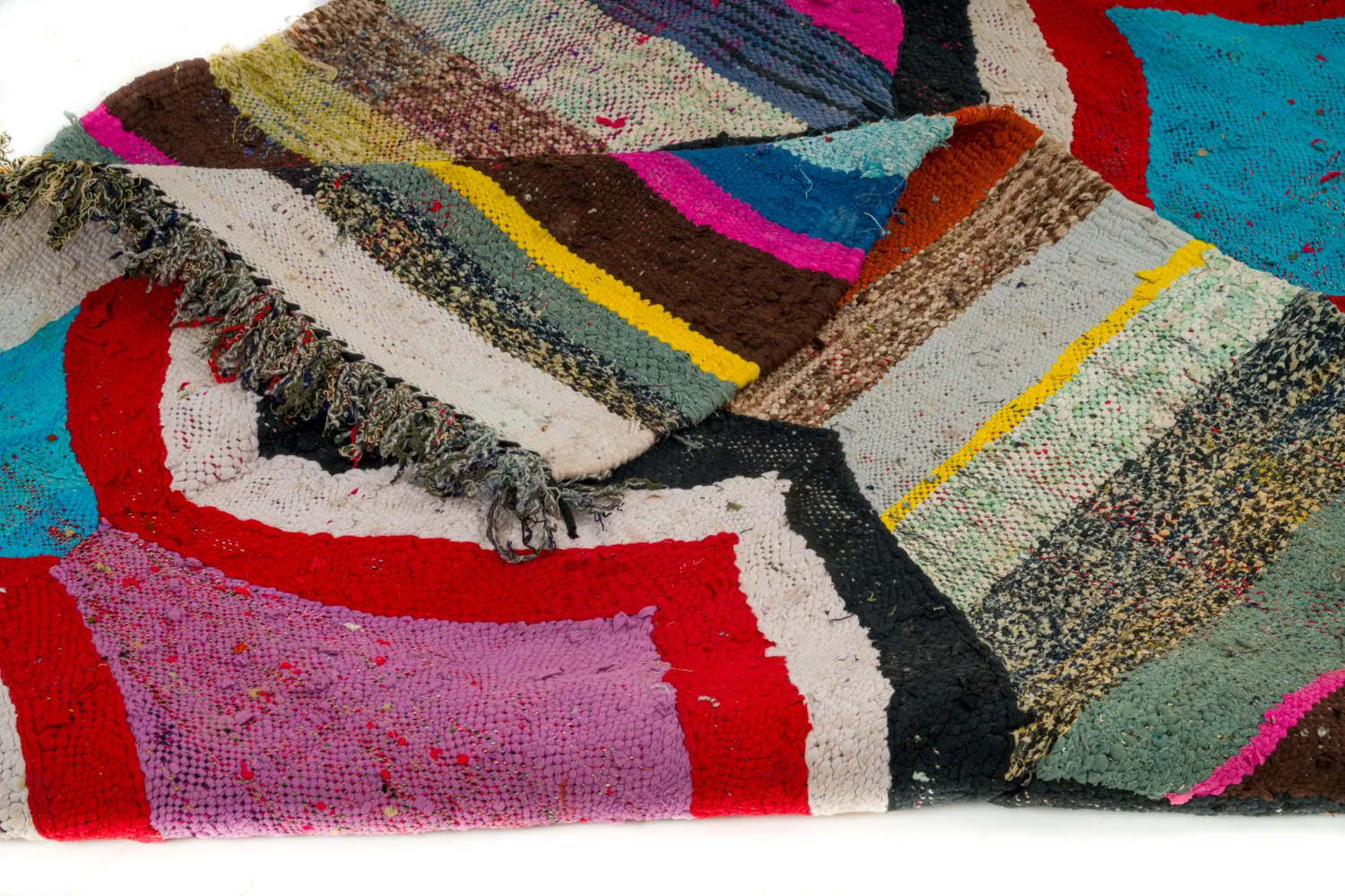 Marokkansk Boucherouite-teppe 130 x 260 cm