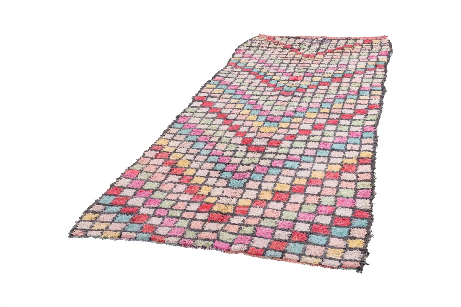 Marokkansk Boucherouite-teppe 275 x 125 cm