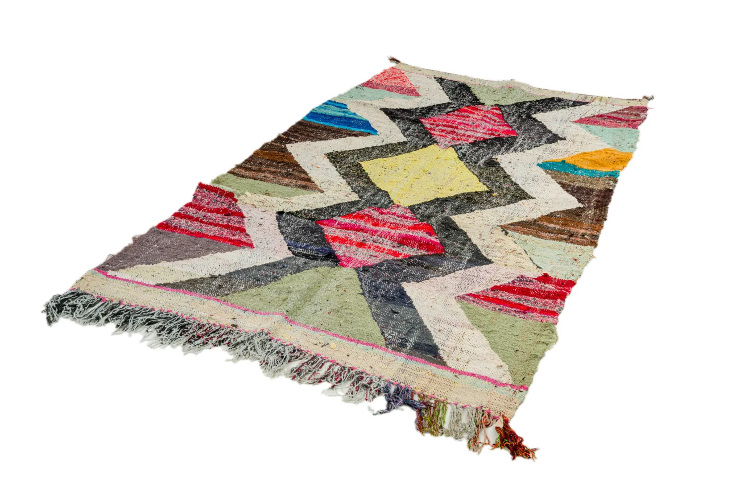 Marokkansk Boucherouite-teppe 135 x 230 cm