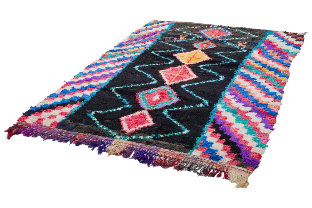 Marokkansk Boucherouite-teppe 250 x 155 cm