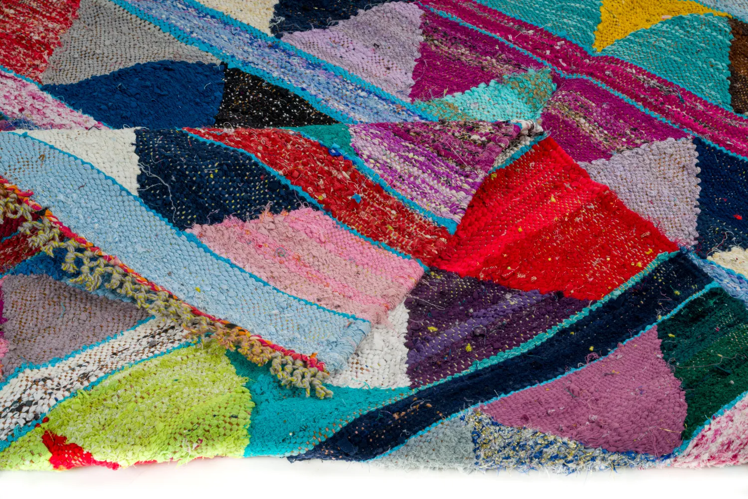 Marokkansk Boucherouite-teppe 135 x 265 cm