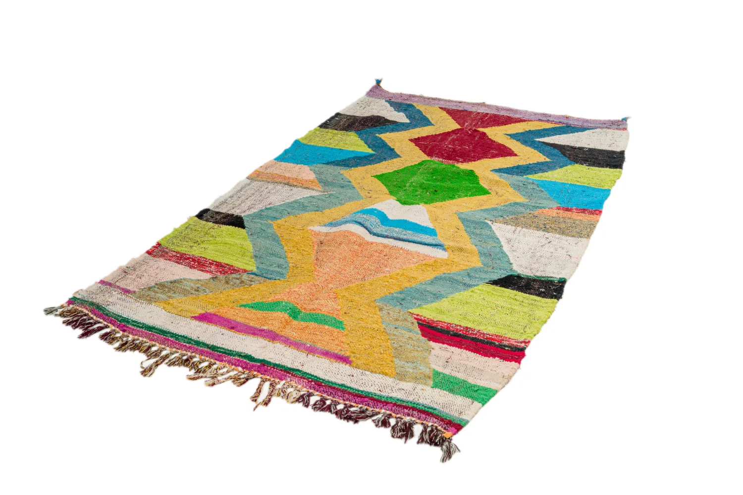 Marokkansk Boucherouite-teppe 125 x 230 cm