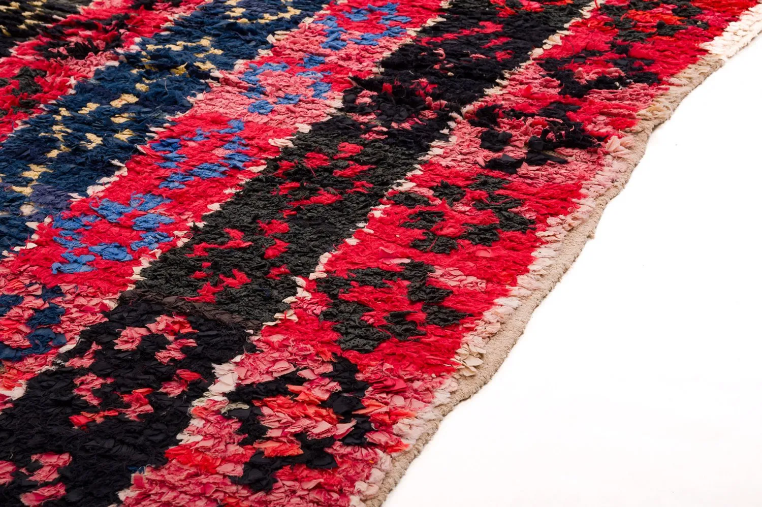 Marokkansk Boucherouite-teppe 135 x 205 cm