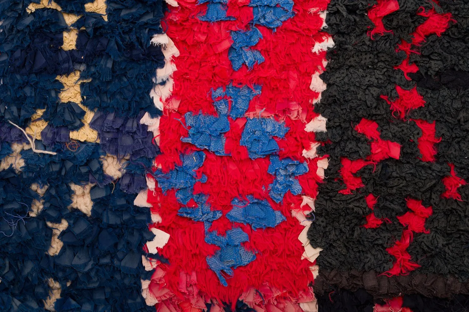 Marokkansk Boucherouite-teppe 135 x 205 cm
