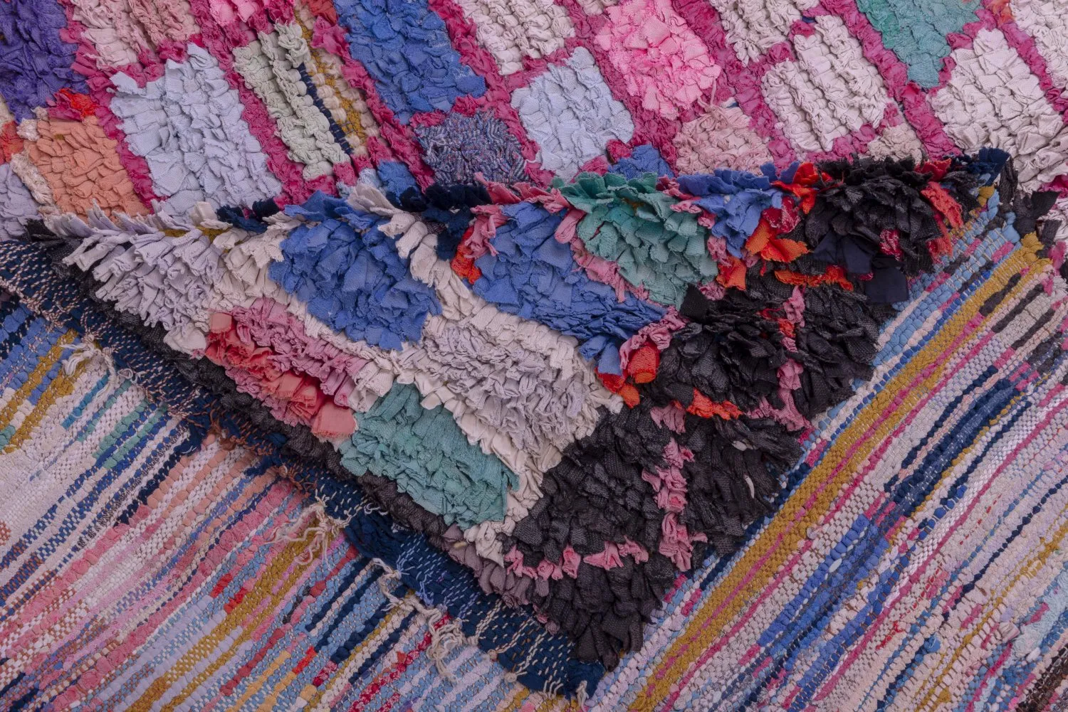 Marokkansk Boucherouite-teppe 290 x 150 cm