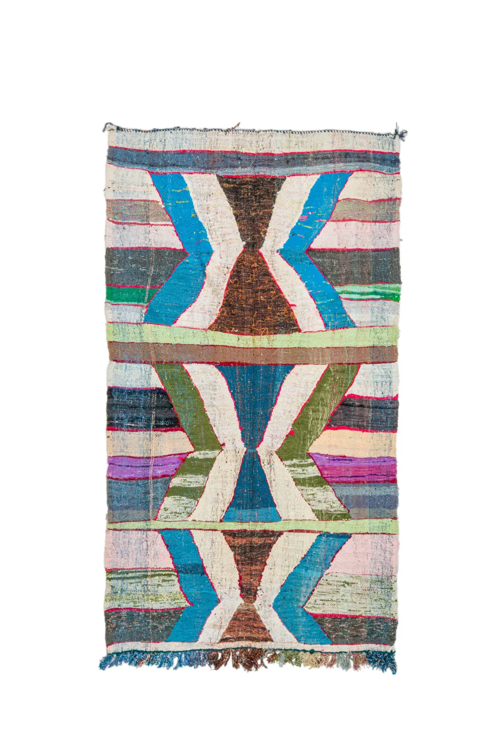 Marokkansk Boucherouite-teppe 140 x 250 cm
