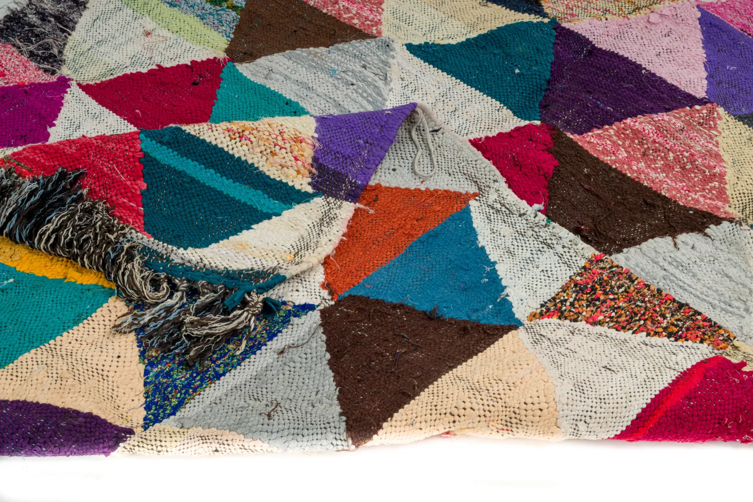 Marokkansk Boucherouite-teppe 130 x 280 cm