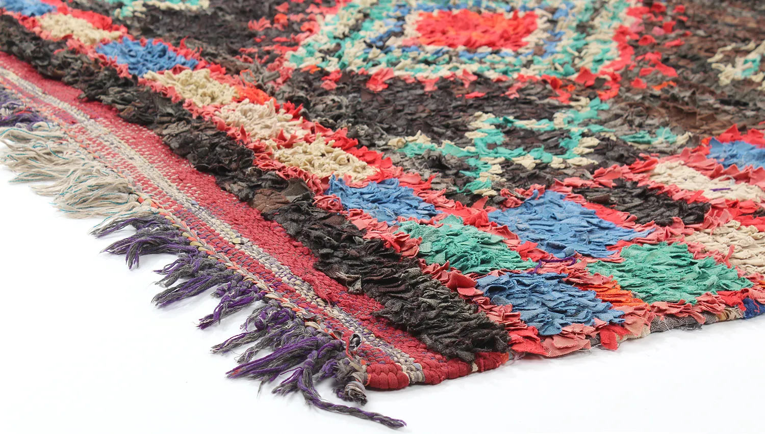Marokkansk Boucherouite-teppe 270 x 120 cm