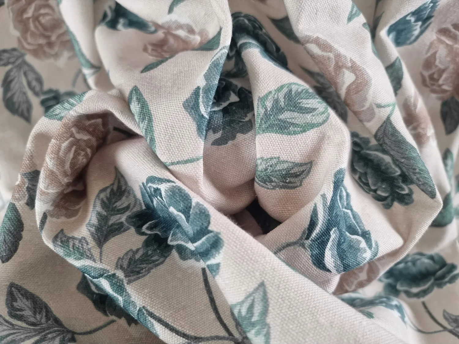 Gardiner - Bomullsgardin Wreath (blå)