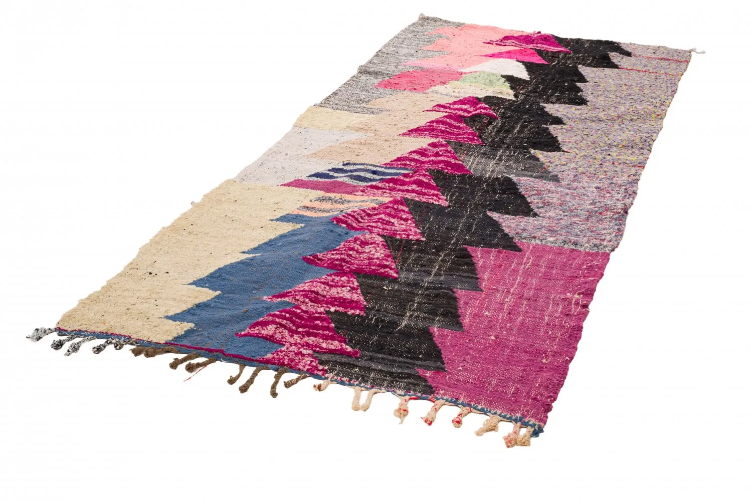 Marokkansk Boucherouite-teppe 125 x 290 cm