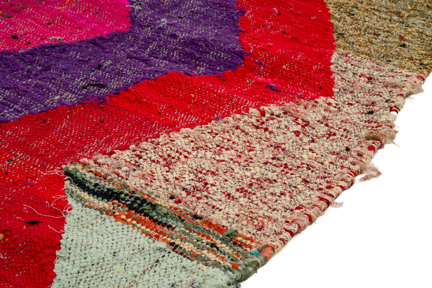 Marokkansk Boucherouite-teppe 125 x 235 cm