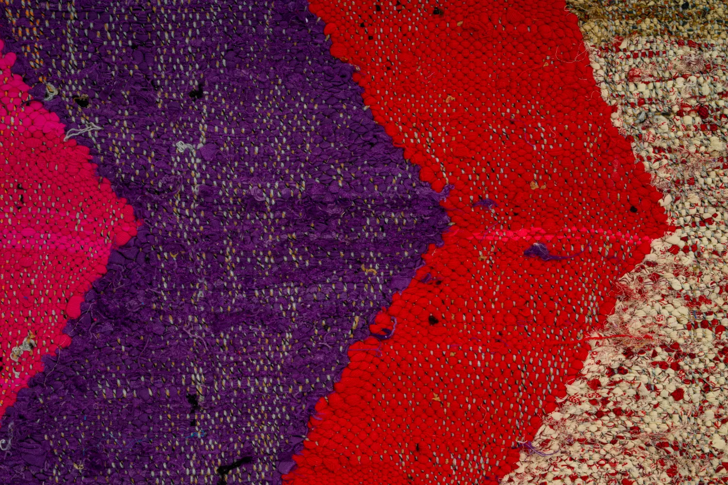 Marokkansk Boucherouite-teppe 125 x 235 cm