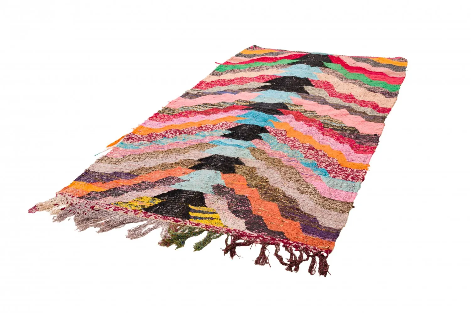 Marokkansk Boucherouite-teppe 125 x 250 cm