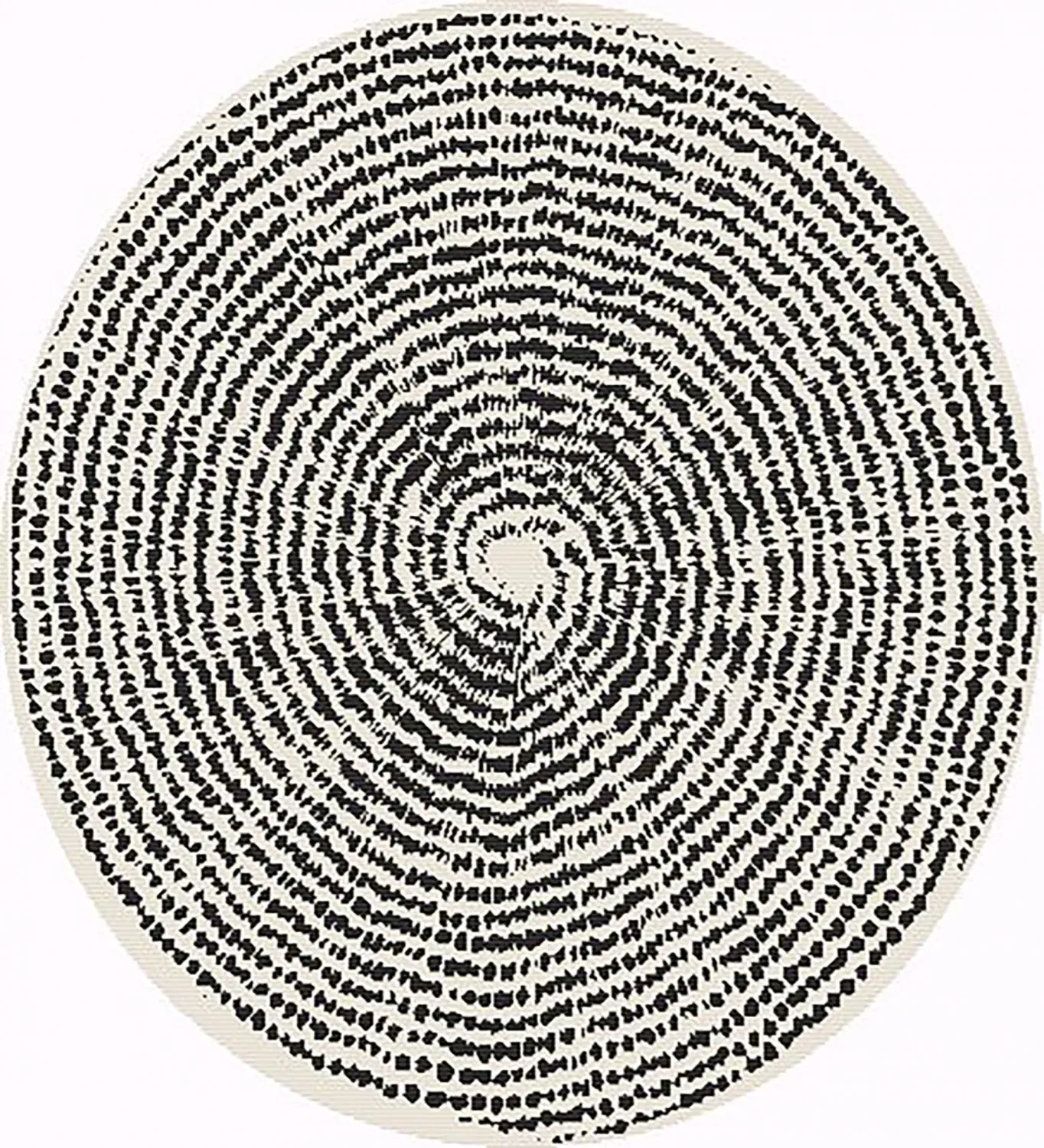 Rundt teppe - Brussels Swirl (sort)