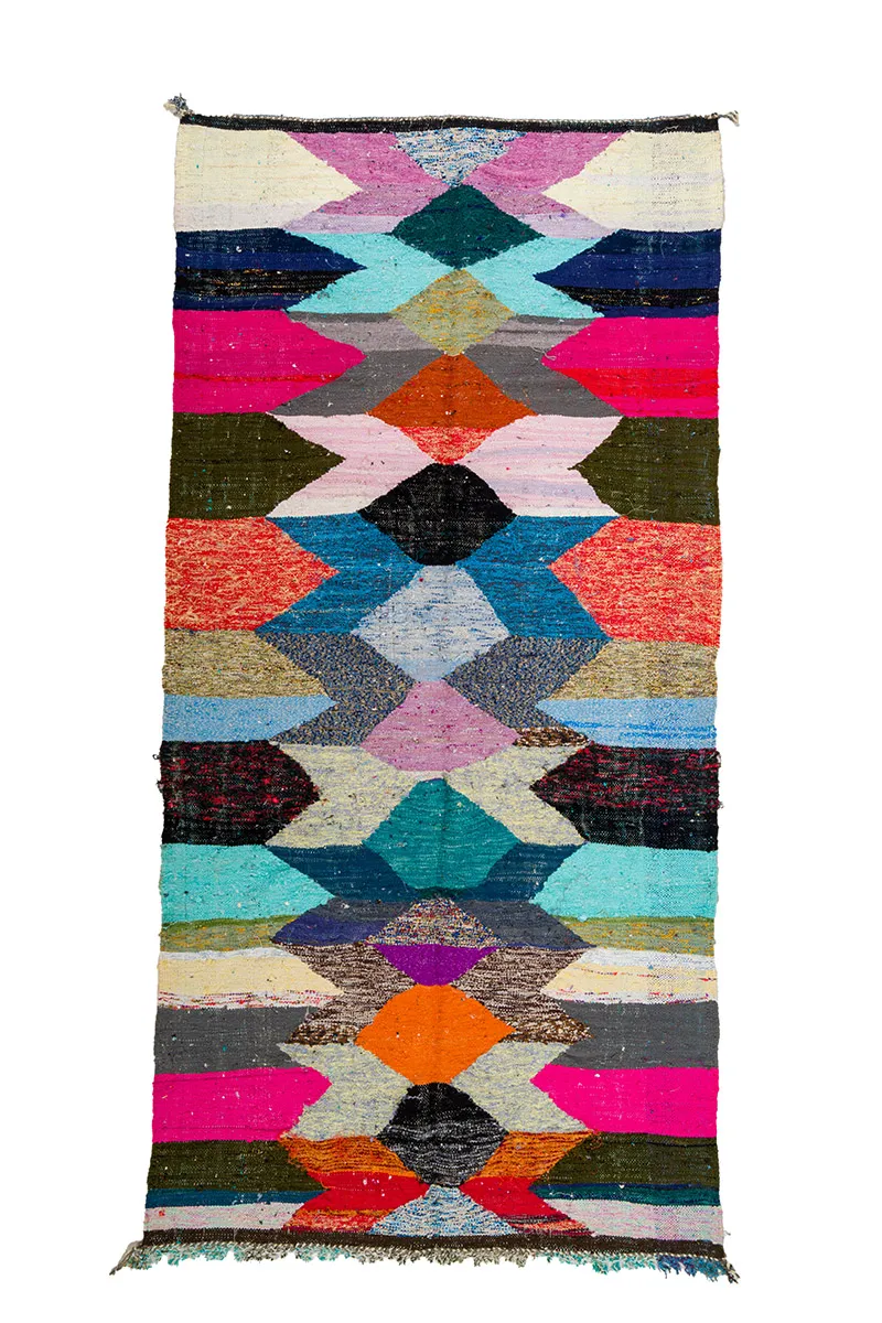 Marokkansk Boucherouite-teppe 145 x 295 cm
