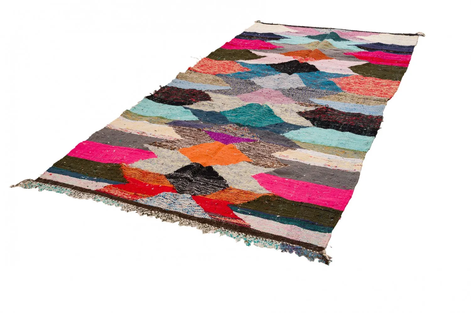 Marokkansk Boucherouite-teppe 145 x 295 cm